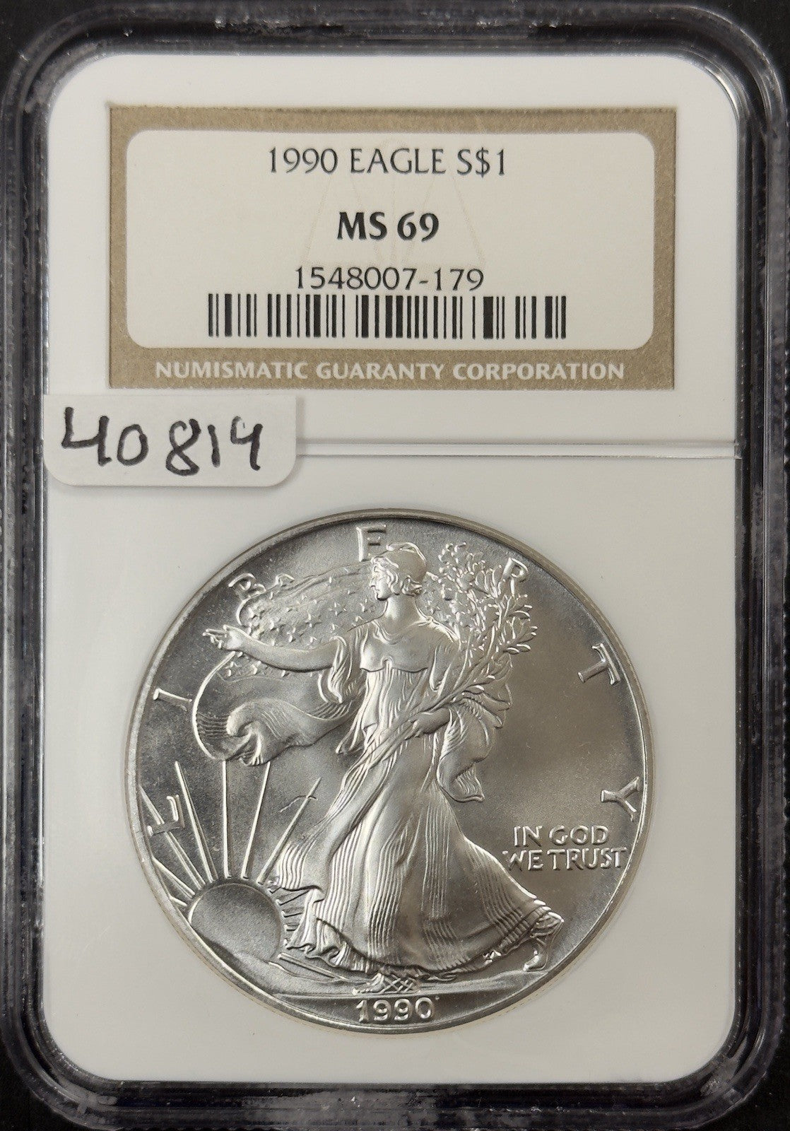 1990 Silver Eagle - NGC MS69 ( 40814 )