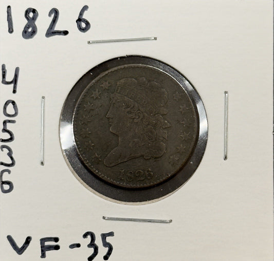1826 Classic Head Half Cent - Very Fine ( 40536 )