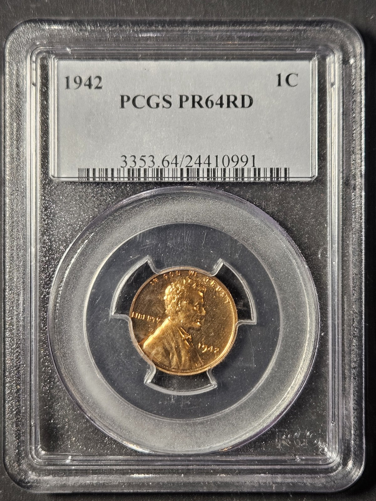 1942 Proof Lincoln Cent PCGS PF64RD (A6VK)