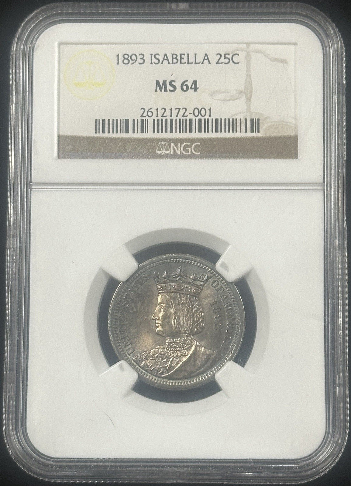 1893 Isabella Classic Commemorative Quarter Dollar NGC MS64 - A6UG TONER