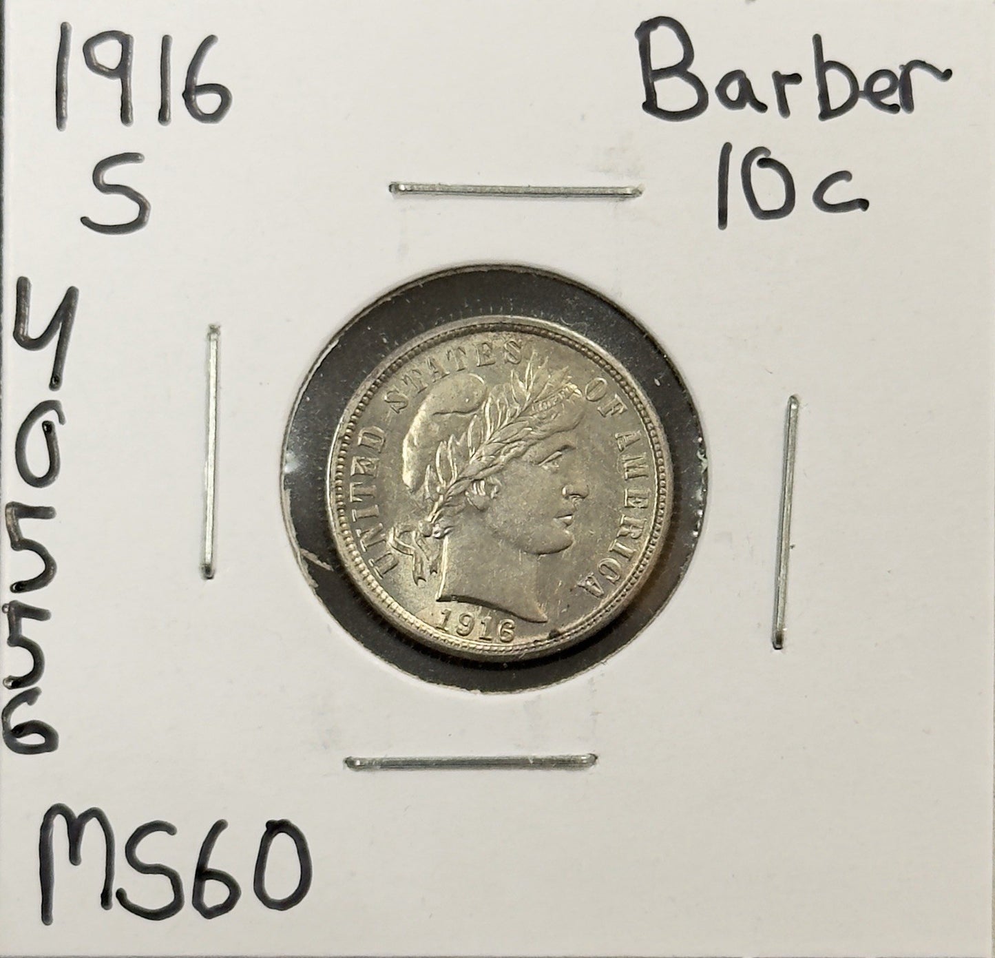 1916 S Barber Dime - Mint State ( 40556 )