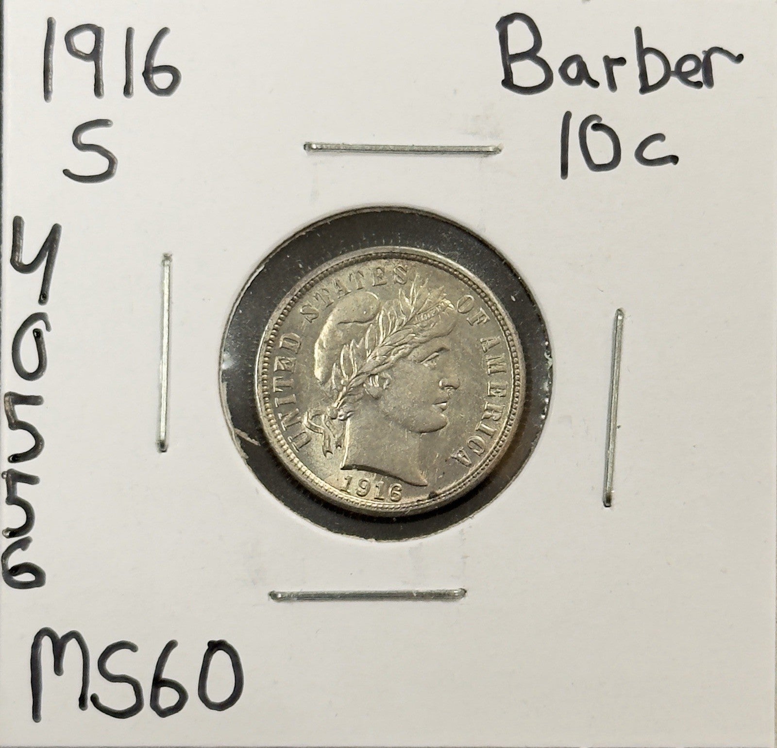 1916 S Barber Dime - Mint State ( 40556 )