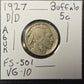 1927 D/D RPM Buffalo Nickel FS-401 VG (A6UK)