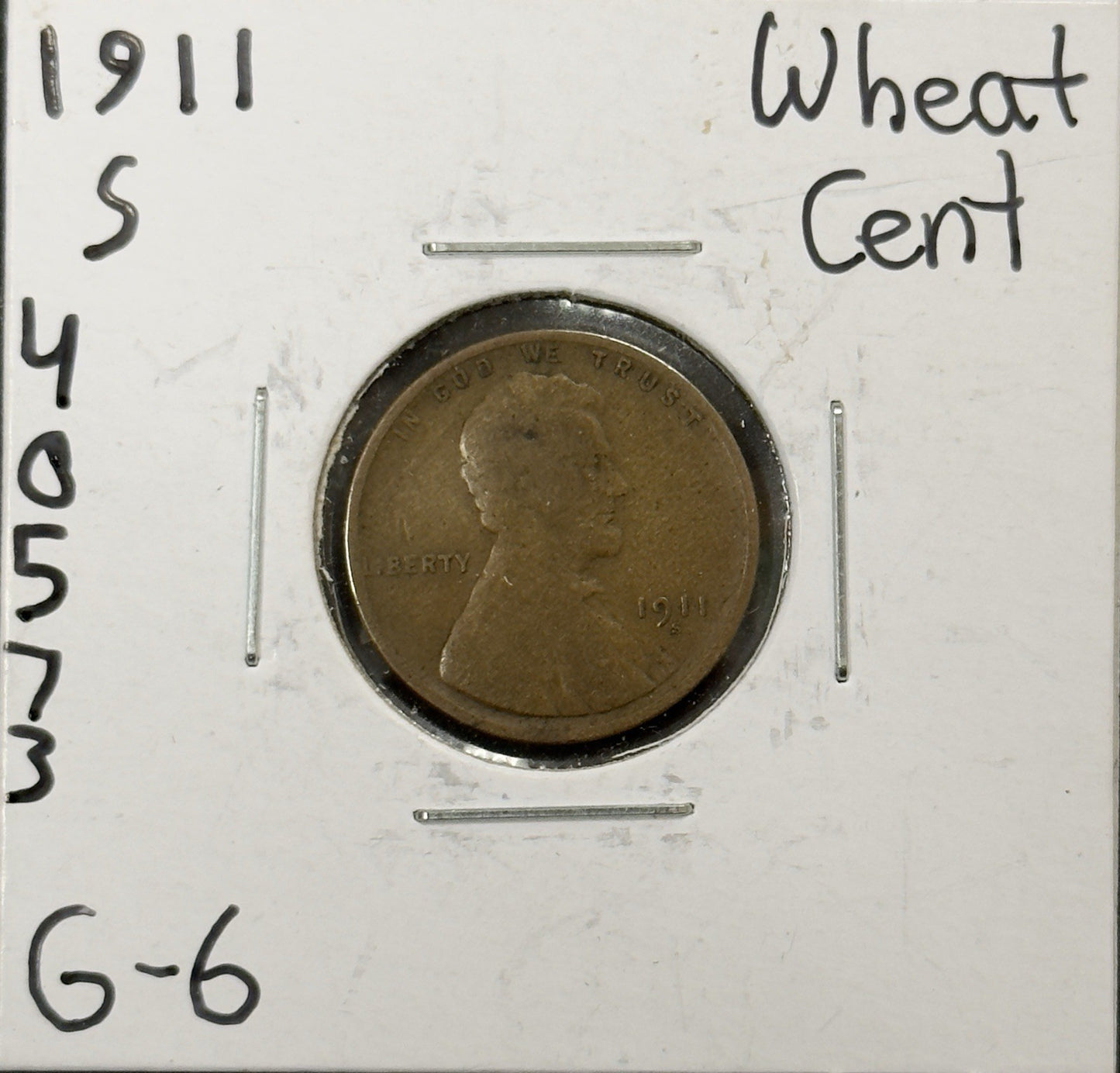 1911 S Wheat Cent - Good ( 40573 )