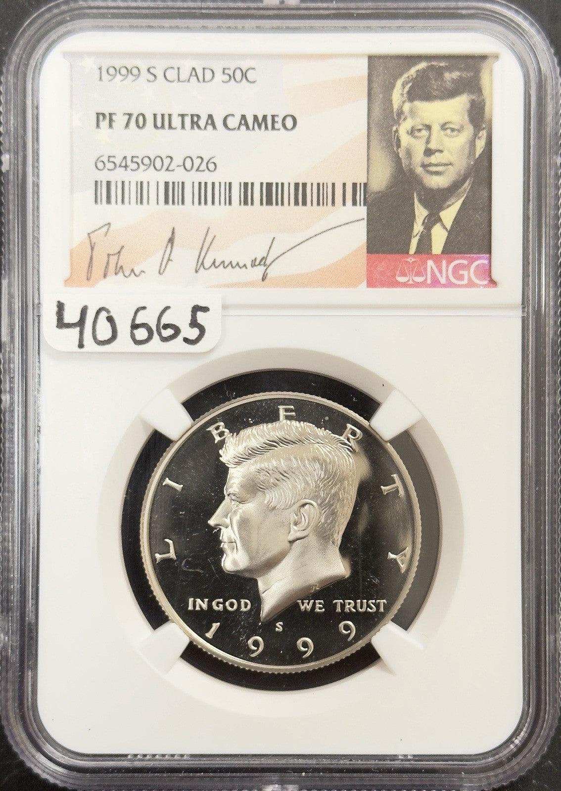 1999 S Kennedy Half Dollar Clad - NGC PF70 Ultra Cameo ( 40665 )