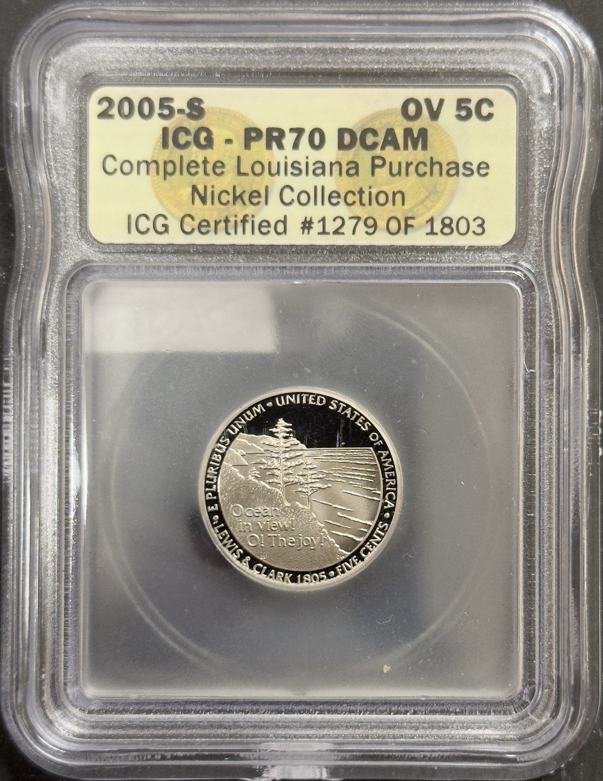 2005 S Jefferson Nickel Ocean In View - ICG PR70 DCAM ( 40702 )