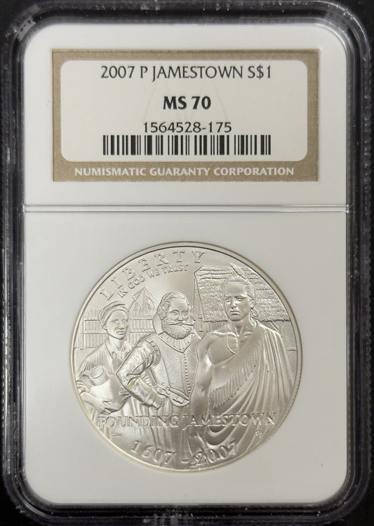 2007 P Jamestown Commemorative Dollar - NGC MS70 ( 40621 )