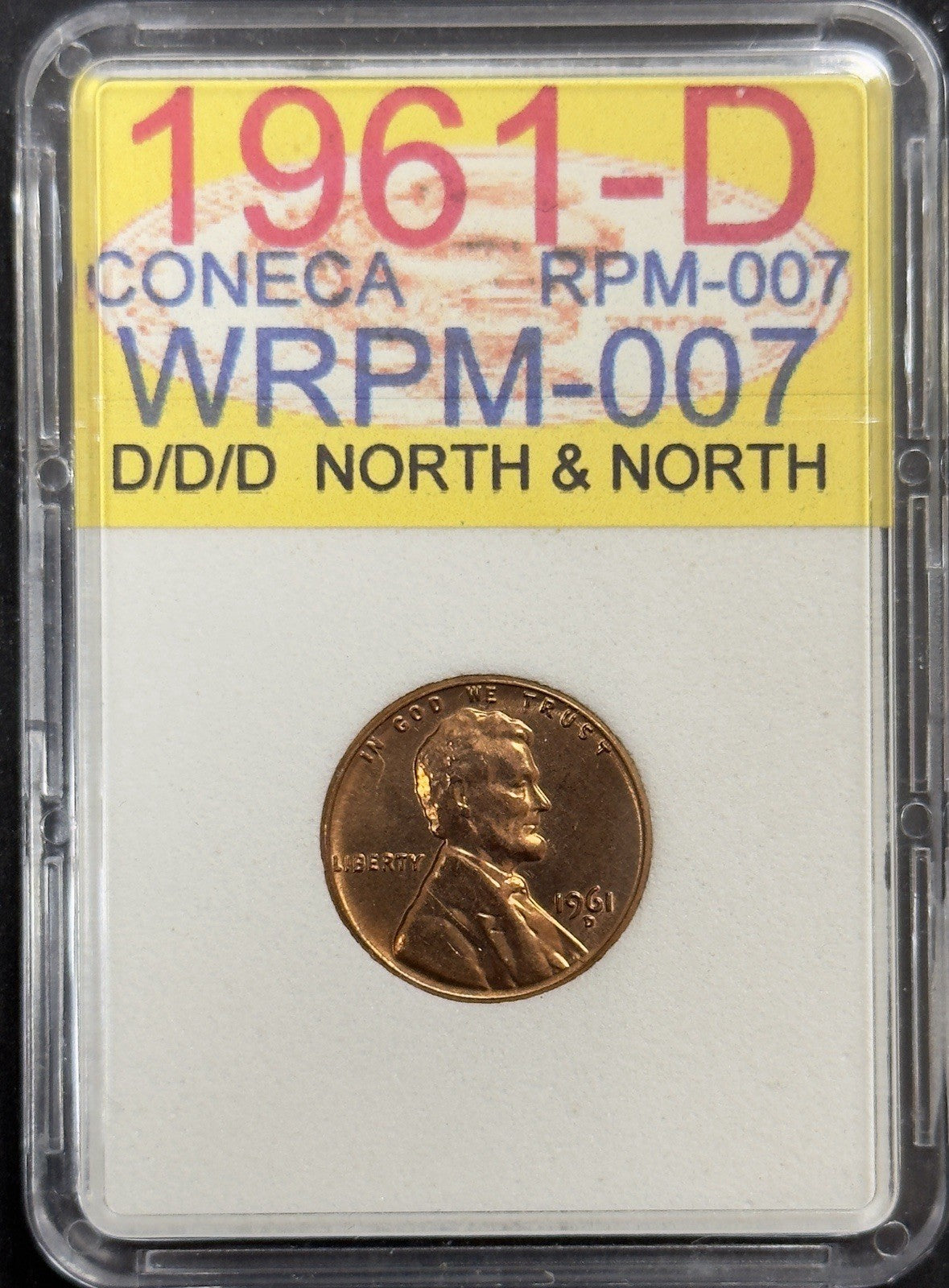 1961-D/D/D Lincoln Cent Error RPM-007 Wexler WRPM-007 ( 40713 )
