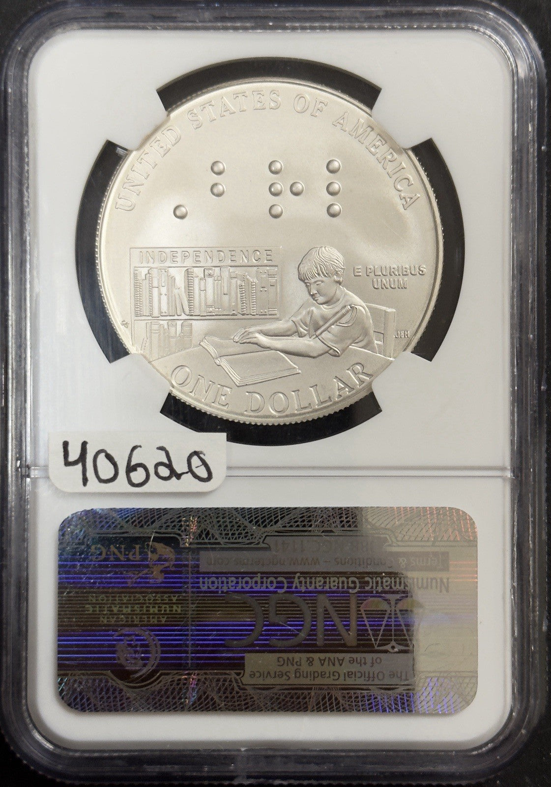2009 P Louis Braille Commemorative Dollar - NGC MS70 ( 40620 )