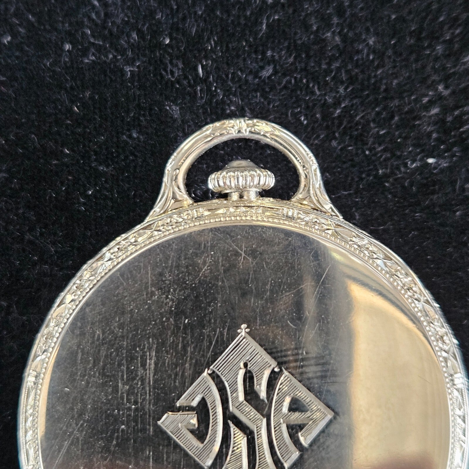 Vintage Hamilton 918 Model 2 Pocket Watch Solid 14k White Gold 19 Jewel 12s