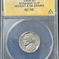 1958 Jefferson Nickel ERROR Straight Clip Weight 4.36 Grams ANACS AU58 JP116