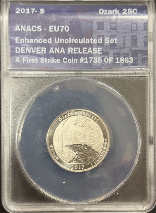 2017 S Ozark Riverways Quarter - ANACS EU70 ( 40531 )