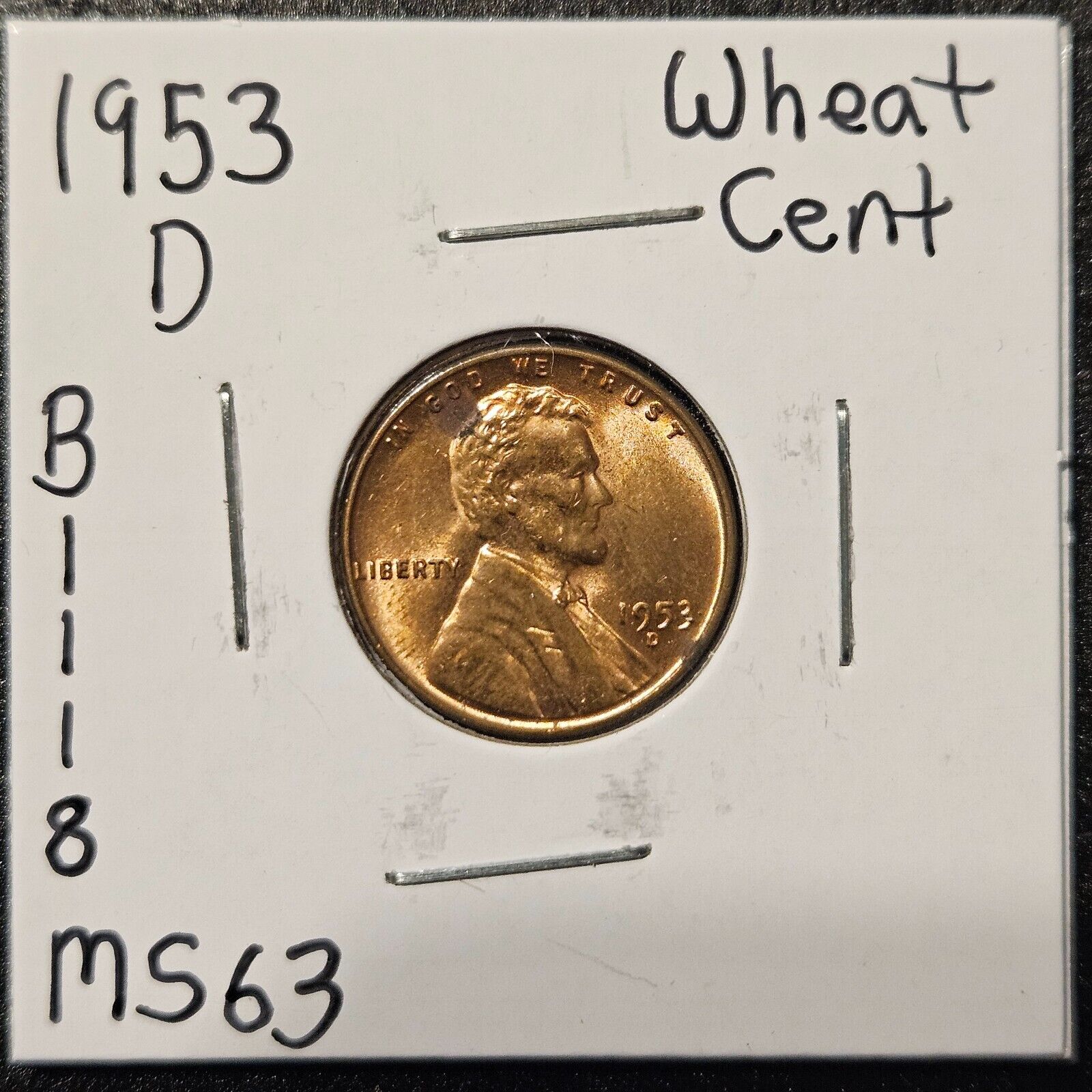 1953-D Lincoln Wheat Cent Ungraded Mint State B1118