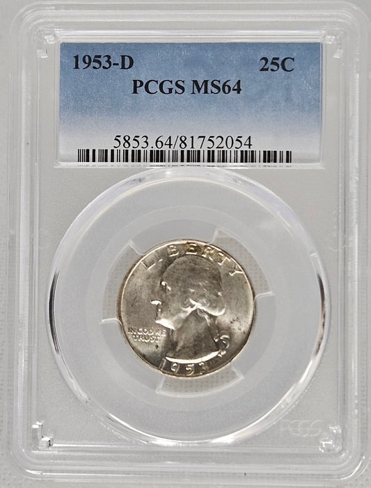 1953-D Washington Quarter PCGS MS64  Nice Graded Coin!!!