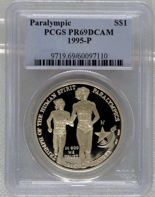 1995-P Paralympics PCGS PR 69 DCAM Commemorative Silver Dollar