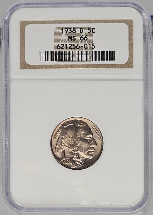 1938-D Buffalo Nickel NGC MS66  Beautiful Coin in Soap Box!!