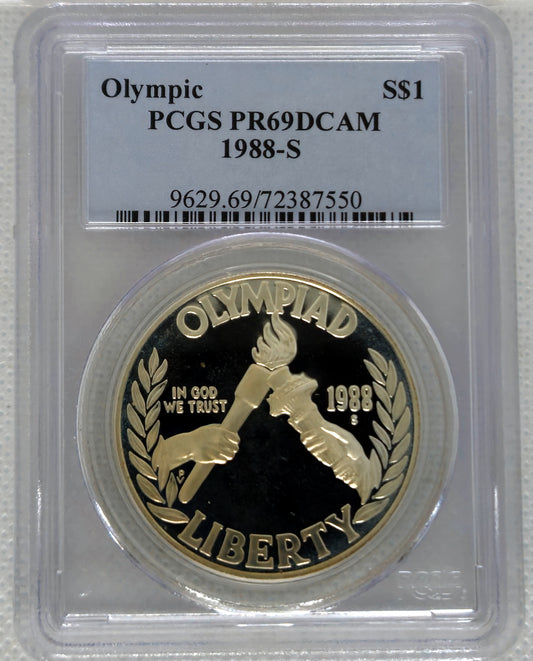1988-S Seoul Olympiad Olympic PCGS PR 69 DCAM Commemorative Silver Dollar