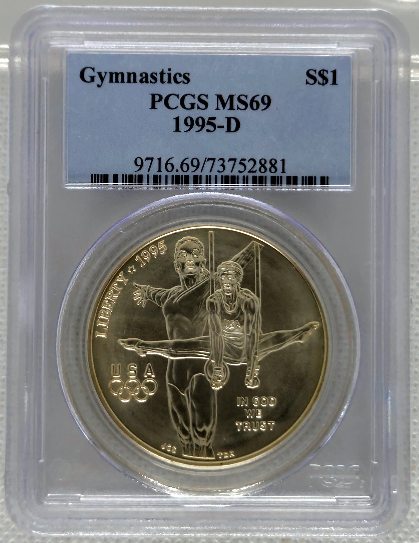1995-D Gymnastics PCGS MS 69 Commemorative Silver Dollar