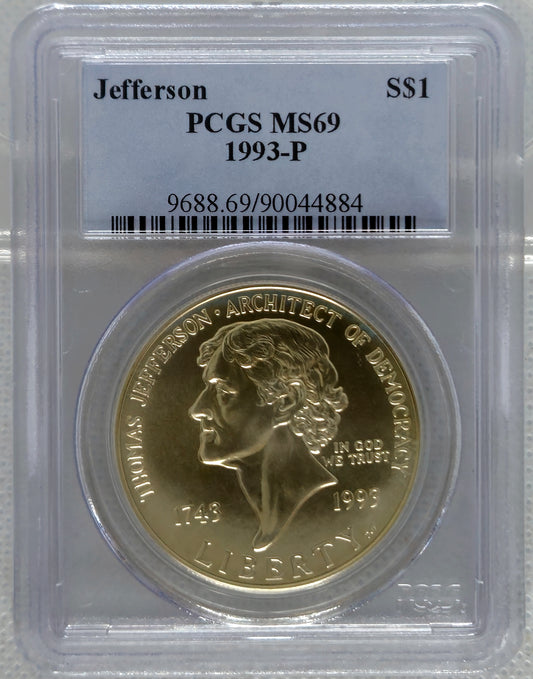 1993-P Thomas Jefferson PCGS MS 69 Commemorative Silver Dollar
