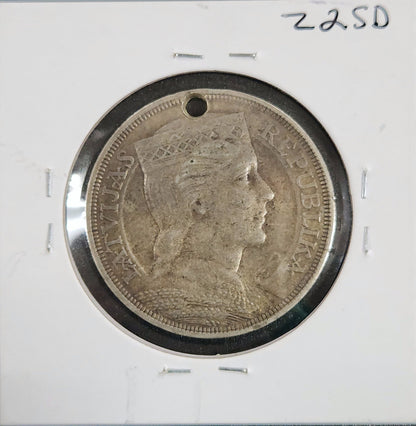 1929 5 Lati Latvia KM#9 Z2SD — Reverse