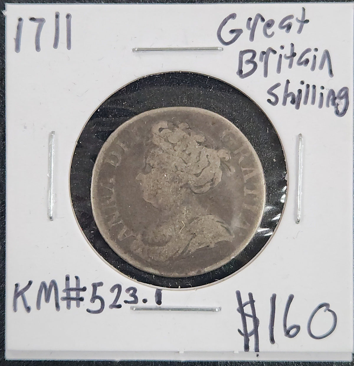 1711 Great Britain Shilling Km#523.1 KB2C — Obverse