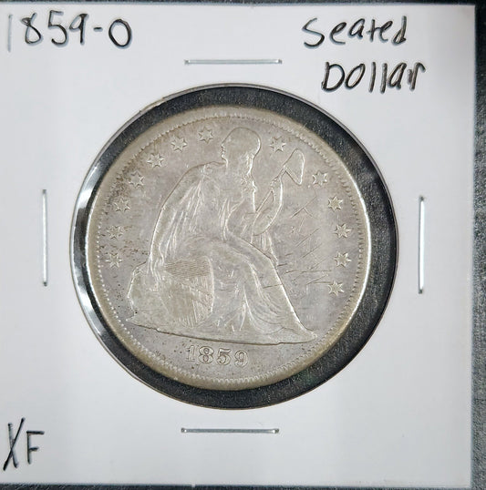 1859-O Seated Liberty Dollar XF 7225.D40-A — Obverse