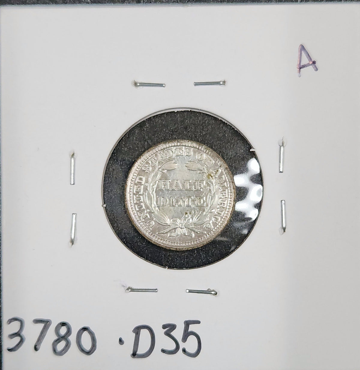 1854 Arrows Seated Liberty Half Dime VF 3780.D35-A — Reverse