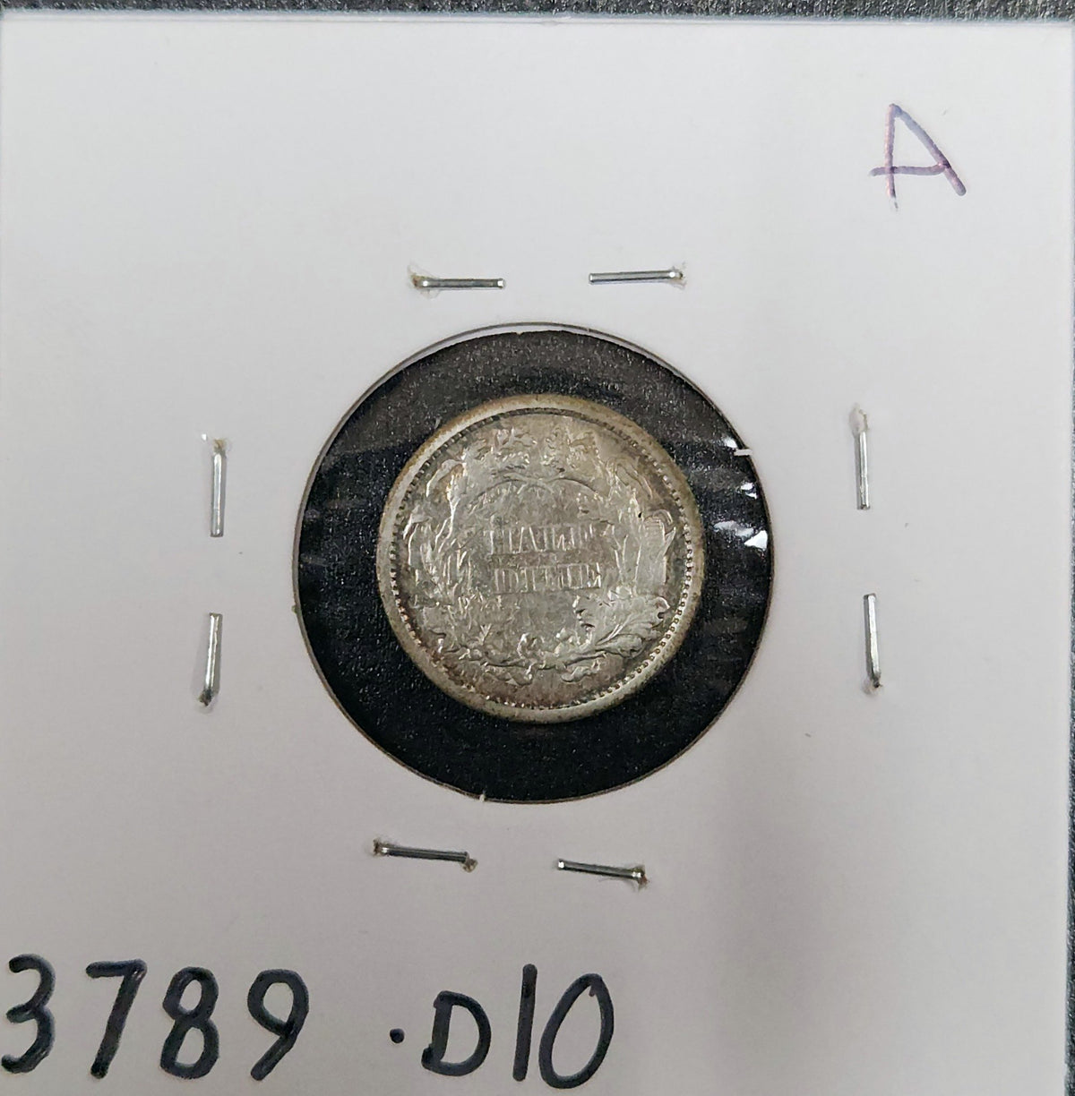 1861 Seated Liberty Half Dime VG 3789.D10-A — Reverse
