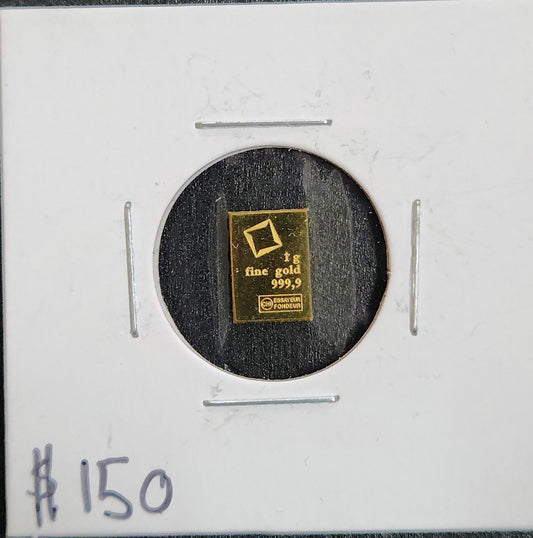 Valcambi 1 Gram Gold Bar 999.9 Fine 4HCB — Obverse
