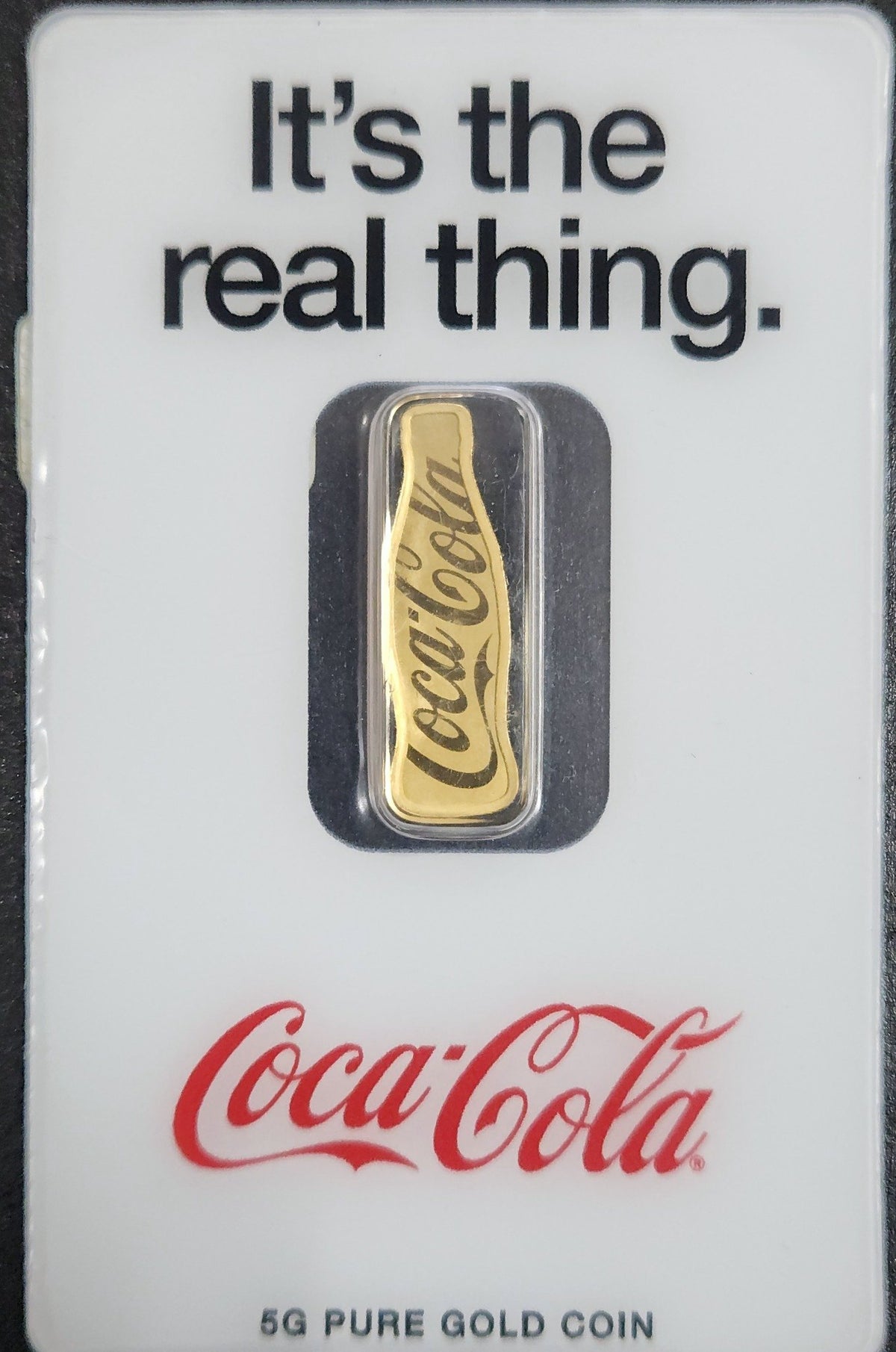 Coca-Cola 140 Years 5g Fine Gold (.9999) PAMP Suisse Bar Y9Q9 — Obverse