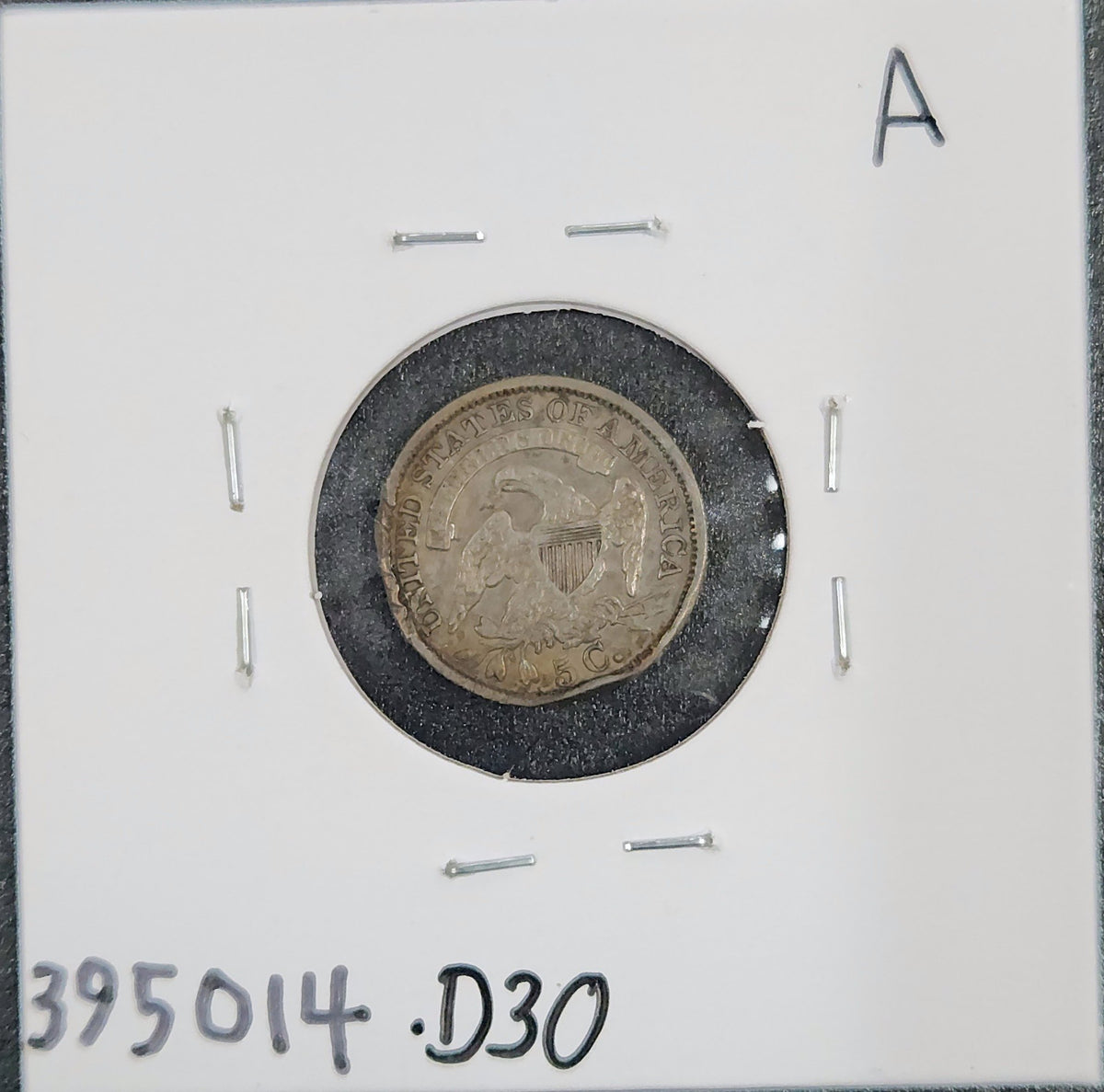 1835 Capped Bust Half Dime VF 395014.D30-A — Reverse