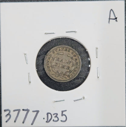 1852 Seated Liberty Half Dime VF 3777.D35-A — Reverse
