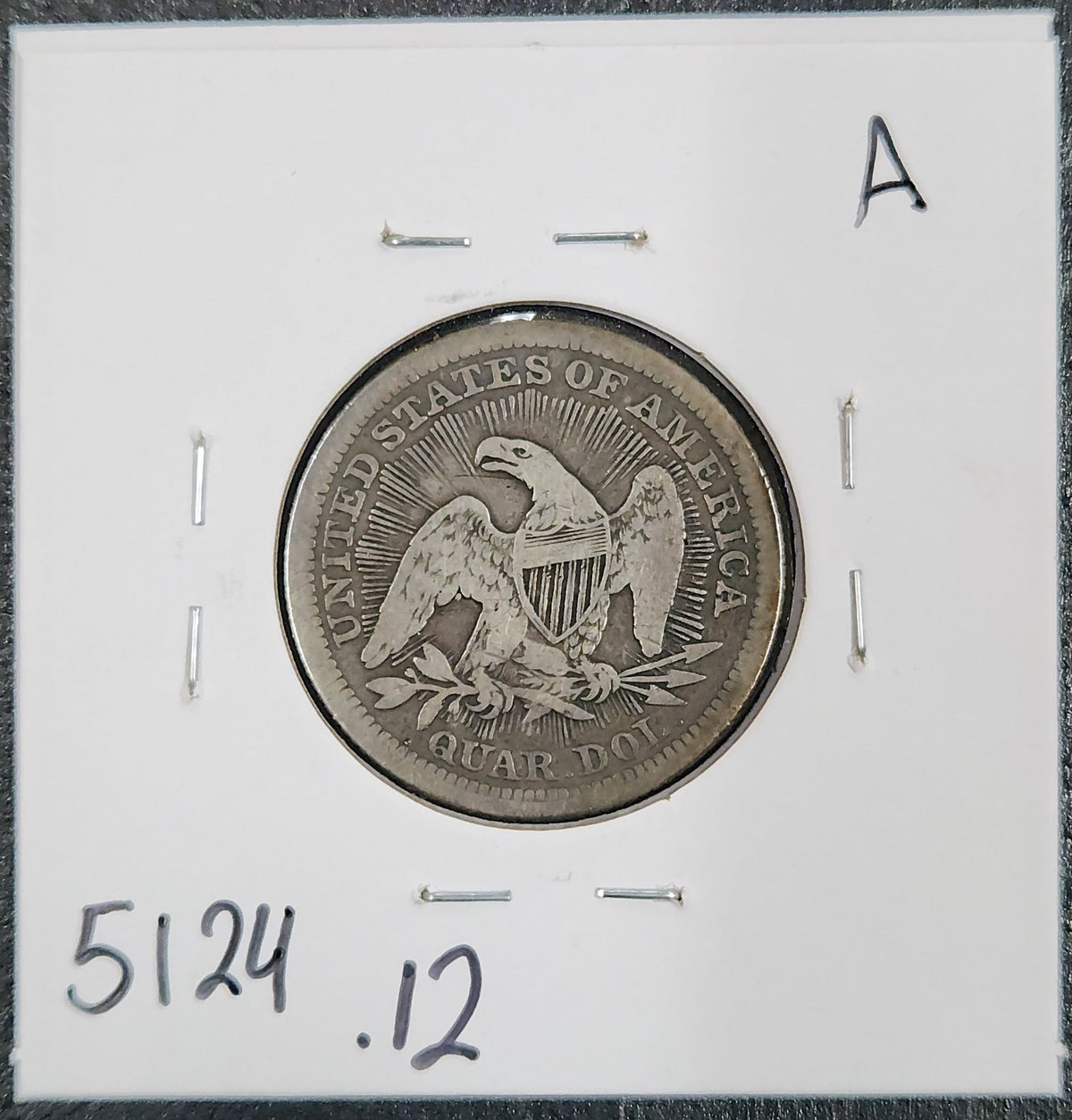 1853 Seated Liberty Quarter Arrows & Rays F-12 5124.12-A — Reverse