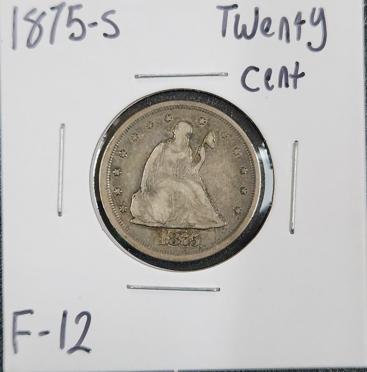 1875-S Twenty Cent F-12 5040.12-A — Obverse