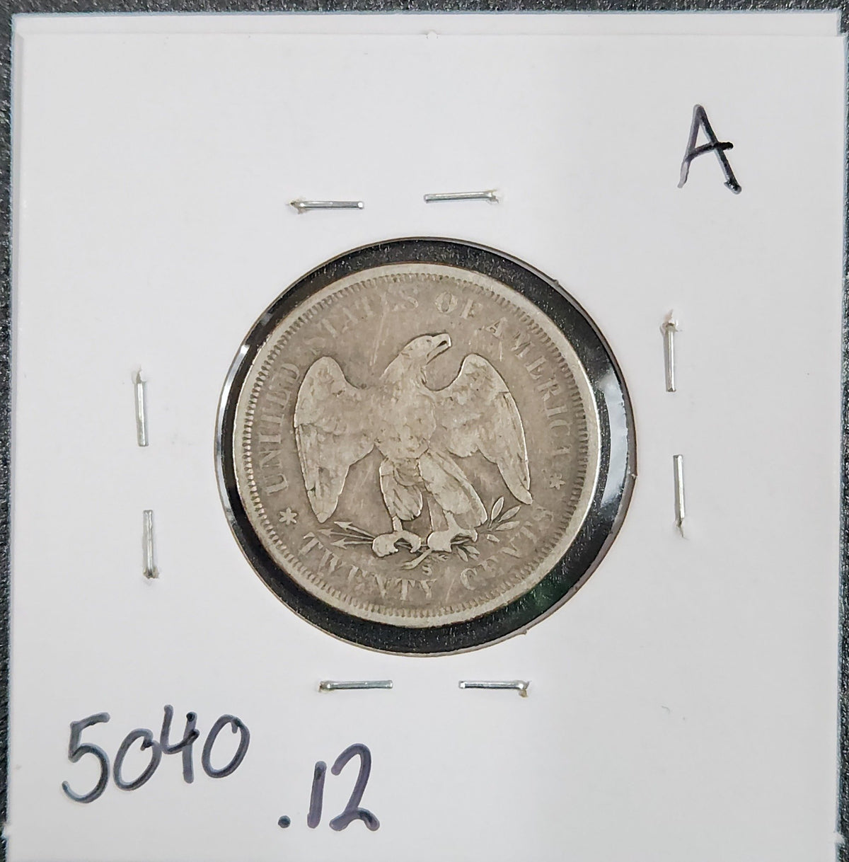 1875-S Twenty Cent F-12 5040.12-A — Reverse