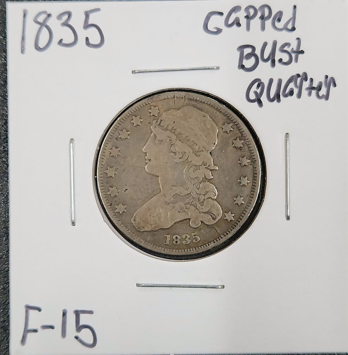 1835 Capped Bust Quarter F-15 5090.15-A — Obverse