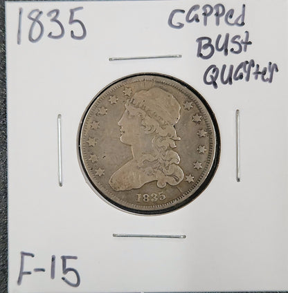 1835 Capped Bust Quarter F-15 5090.15-A — Obverse