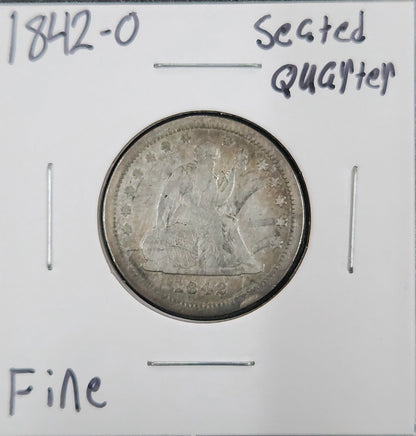 1842-O Liberty Seated Quarter Fine 5168.D12-A — Obverse