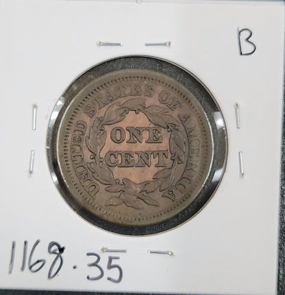1853 Braided Hair Large Cent VF-35 1168.35-B — Reverse