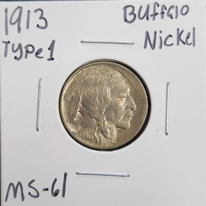 1913 Buffalo Nickel Type 1 MS-61 3077.61-A — Obverse