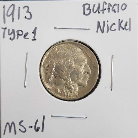 1913 Buffalo Nickel Type 1 MS-61 3077.61-A — Obverse