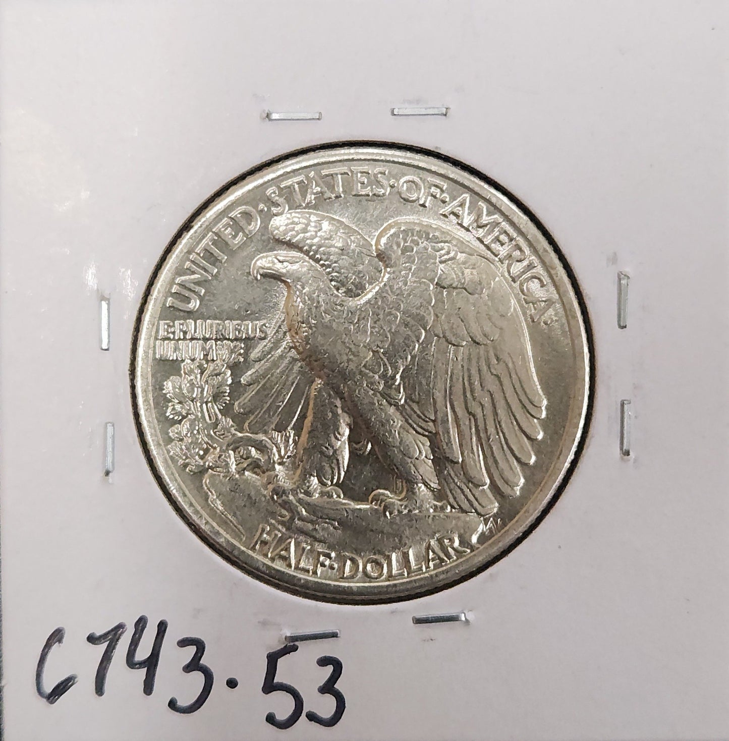 1941 Walking Liberty Half AU-53 — Reverse