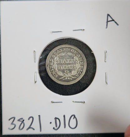 1857-O Liberty Seated Half Dime VG 3821.D10-A — Reverse
