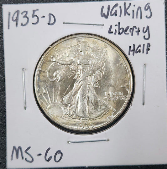 1935-D Walking Liberty Half Dollar MS-60 6733.60-A — Obverse