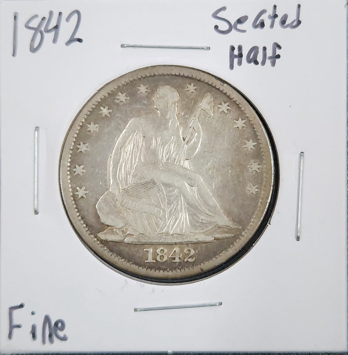 1842 Liberty Seated Half Dollar Fine 6256.D15-A — Obverse
