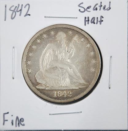 1842 Liberty Seated Half Dollar Fine 6256.D15-A — Obverse
