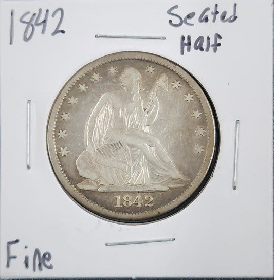 1842 Liberty Seated Half Dollar Fine 6256.D15-A — Obverse