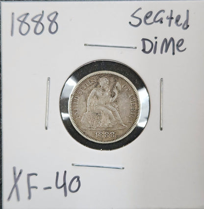 1888 Liberty Seated Dime XF-40 4084.40-A — Obverse