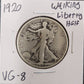 1920 Walking Liberty Half VG-8 — Obverse