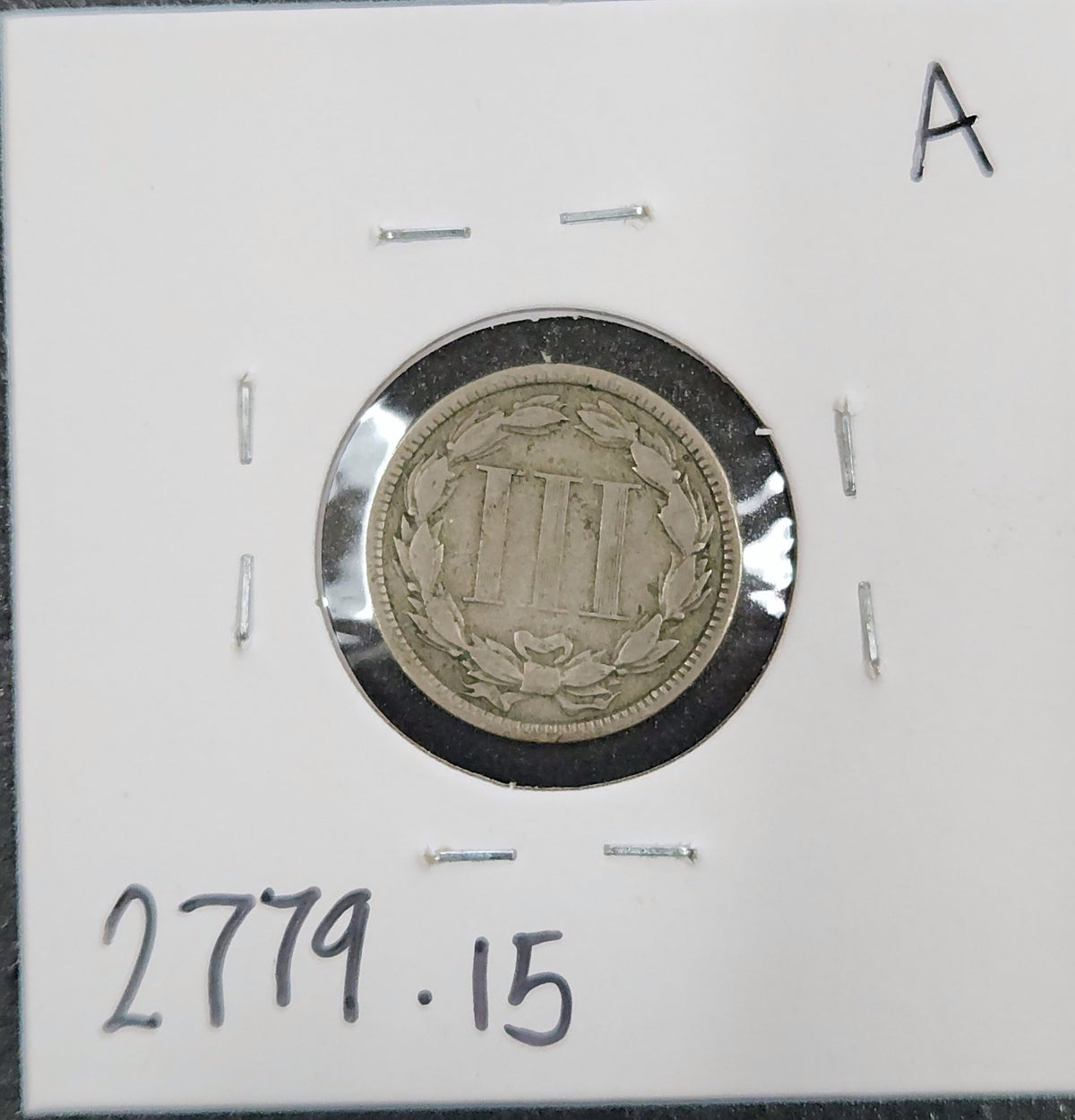 1876 Three-Cent Nickel F-15 2779.5-A — Reverse